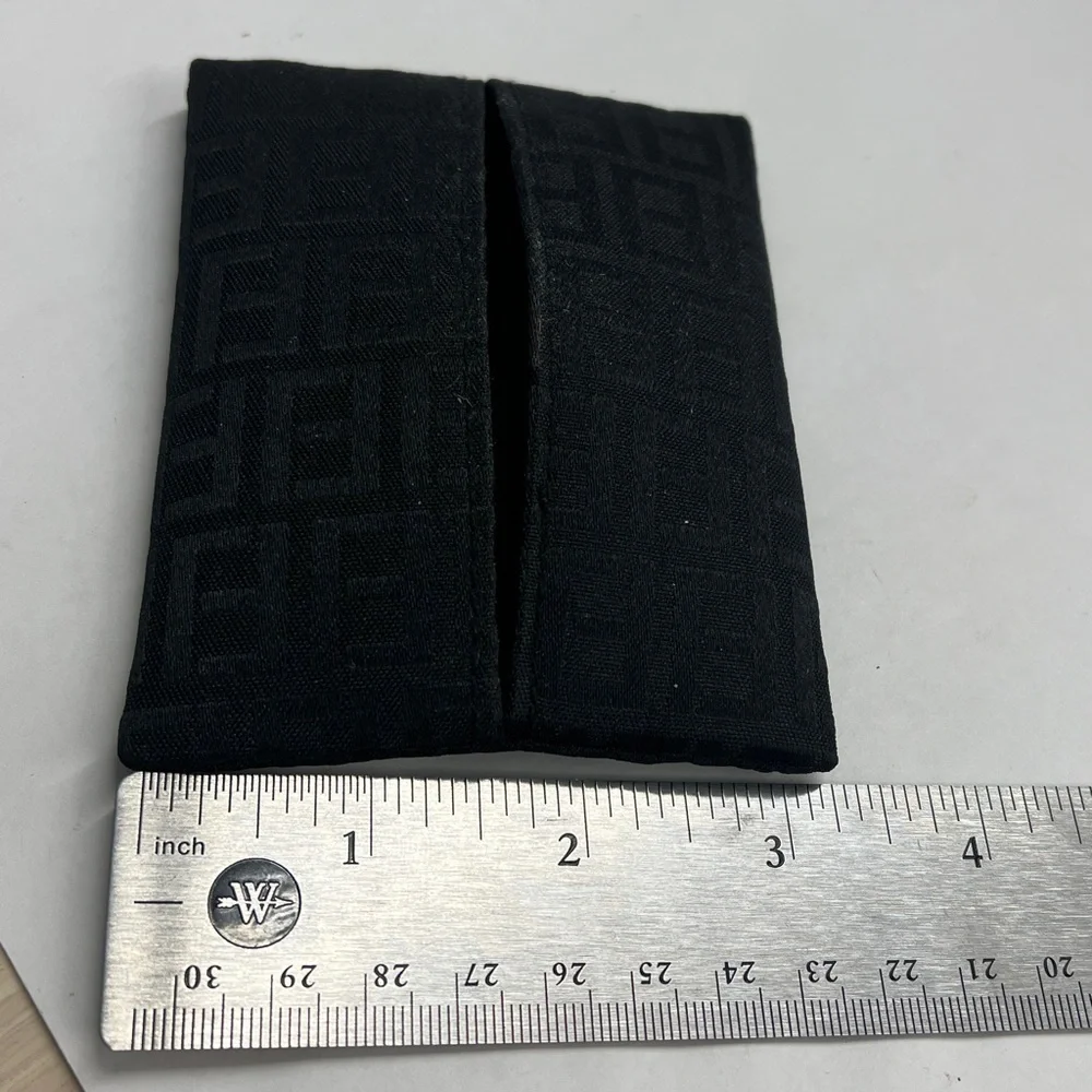 Black Logo Canvas Tissue Holder Credit Business Card Holder